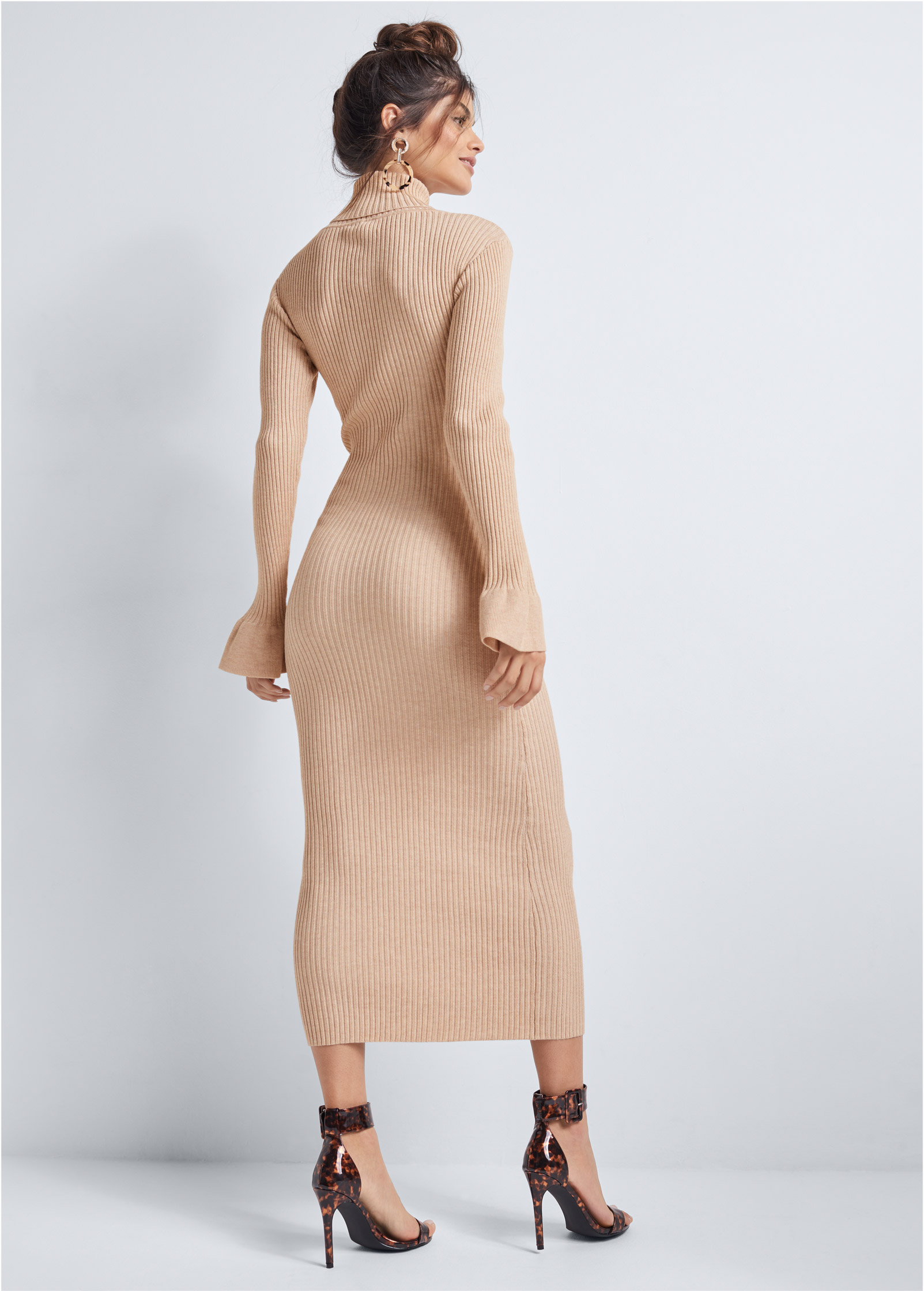 Ribbed Sweater Dress - Oatmeal | VENUS