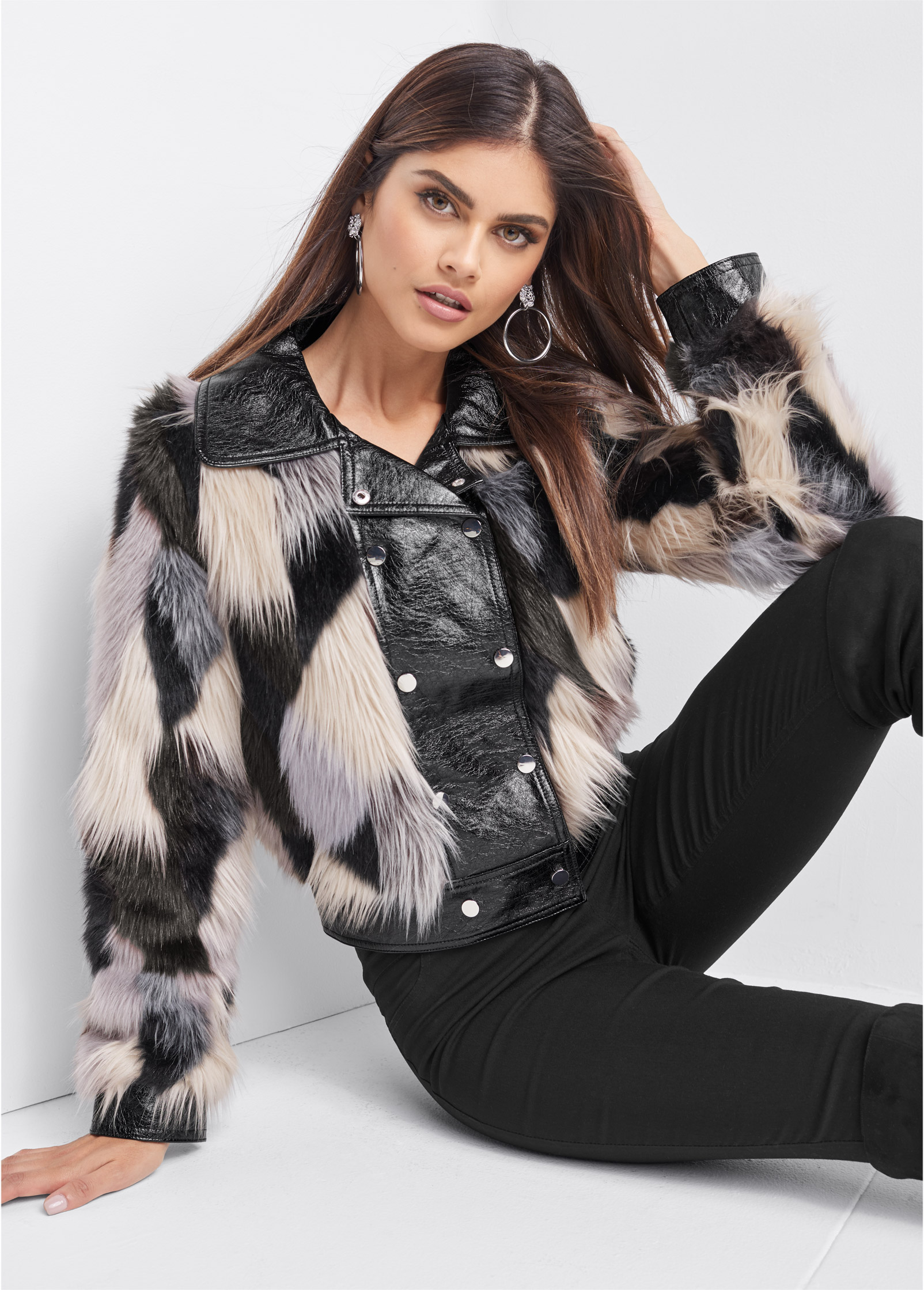 black fur coat size 22
