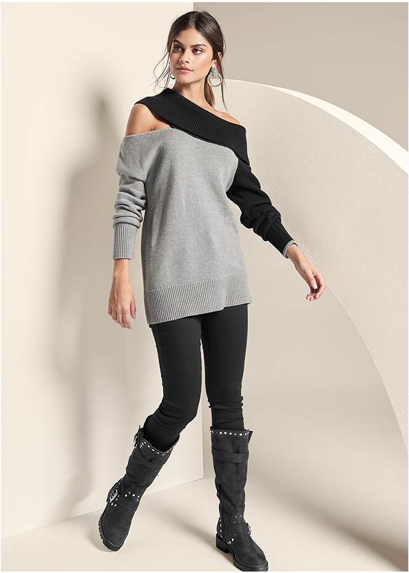 Front View One-Shoulder Sweater