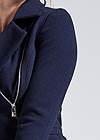 Detail front view Long Asymmetrical Zipper Coat