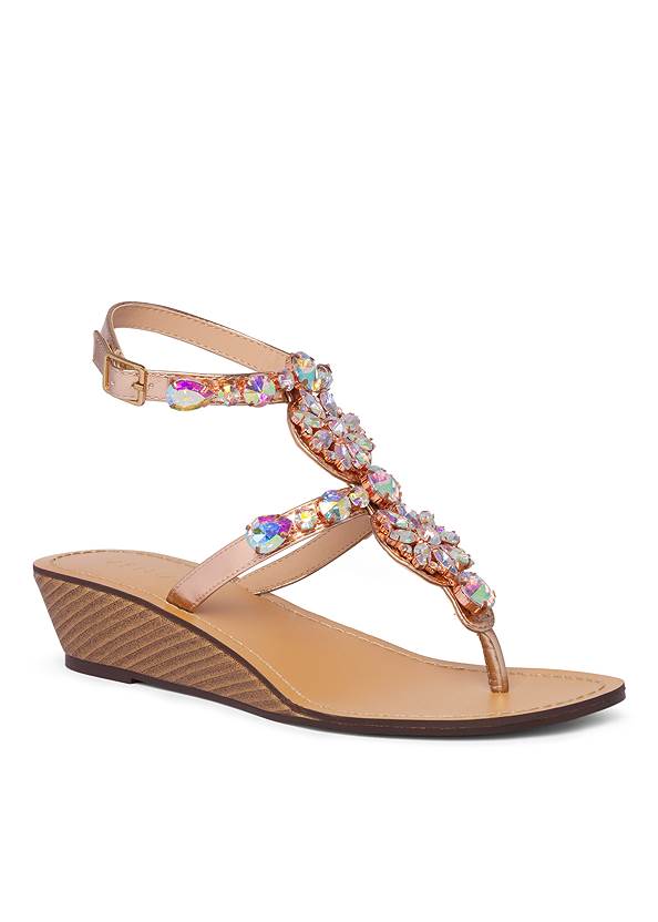 Shoe series 40° view Stone Demi Wedge Sandals