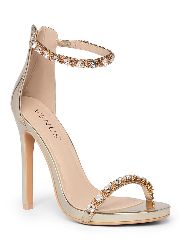 Embellished Heels in Gold | VENUS