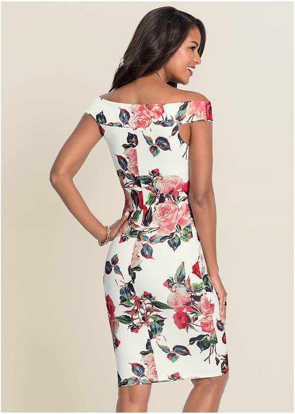Full  view Floral Bodycon Dress