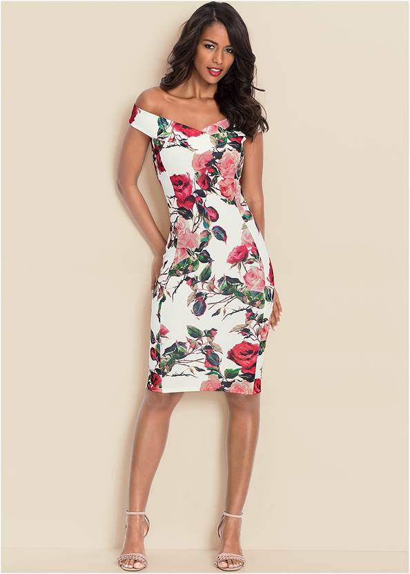 Full  view Floral Bodycon Dress