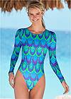 Front View Lace Up Swim One-Piece