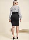 Back View Belted Pencil-Skirt Dress