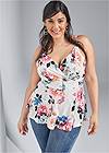 Front View Floral Peplum Top
