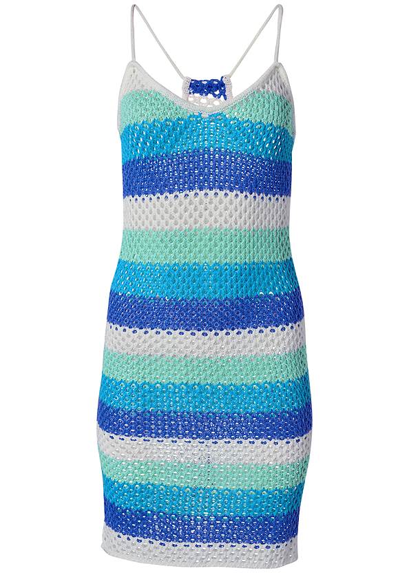 Crochet CoverUp Dress in Blue Multi VENUS