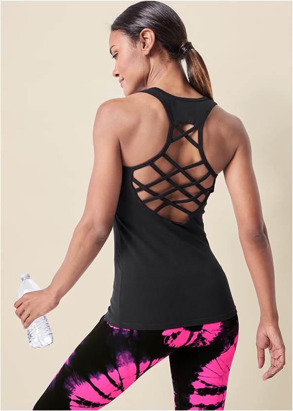 Cropped Back View Strappy Back Tank Top
