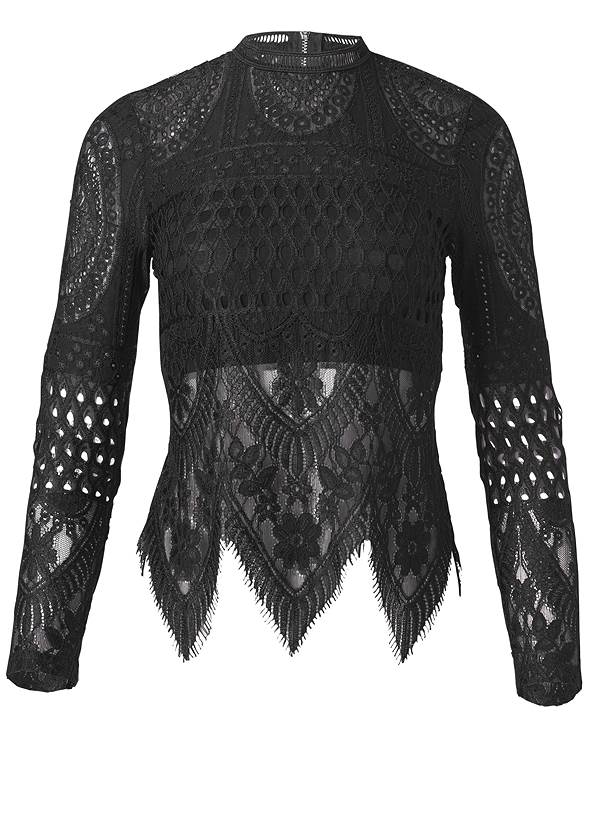 Alternate View Scalloped Lace Top