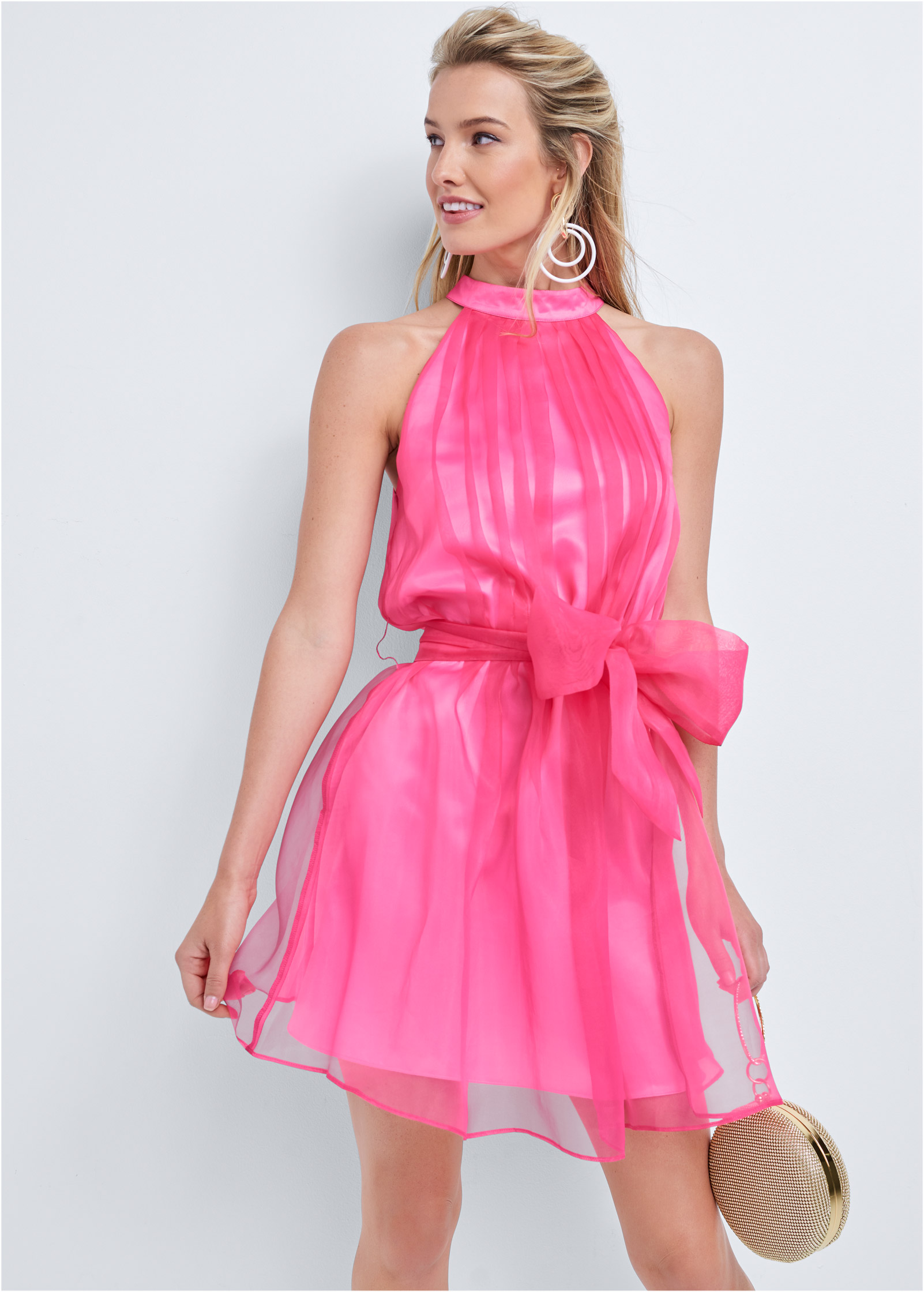 pink organza dress