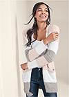 Cropped Front View Cozy Striped Cardigan