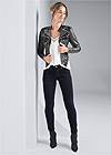 Full front view Faux Leather Moto Jacket