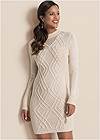 Full front view Cable Knit Sweater Dress