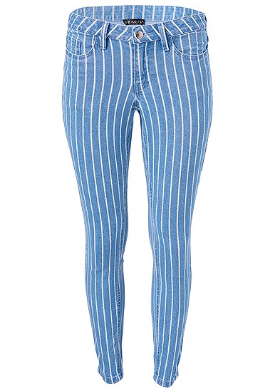 pinstripe skinny jeans womens