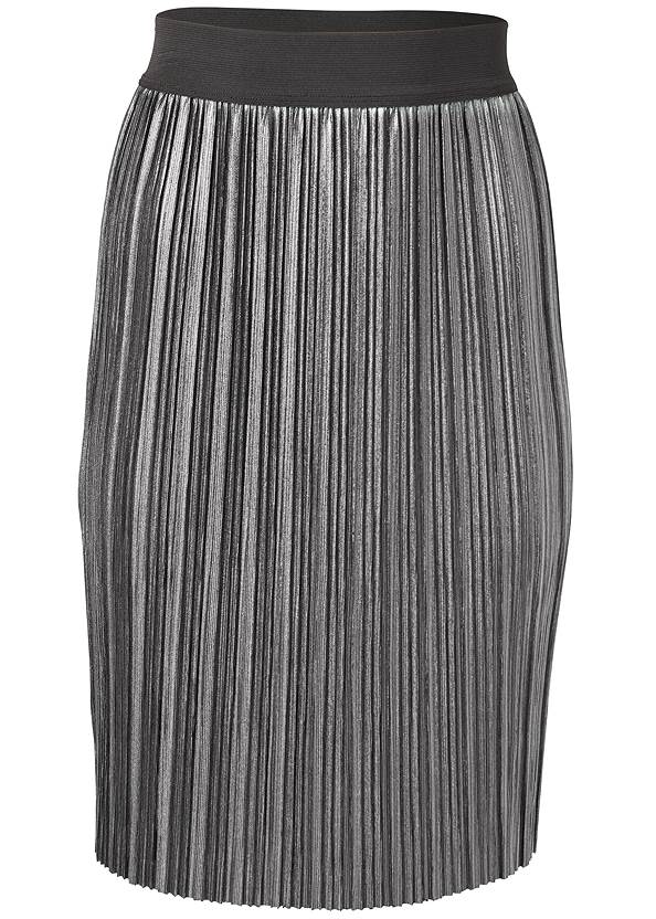 Alternate View Pleated Metallic Midi Skirt