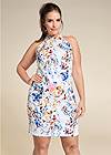 Cropped Front View Floral Bodycon Dress