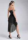 Full back view Pearl Strap Pleated Dress