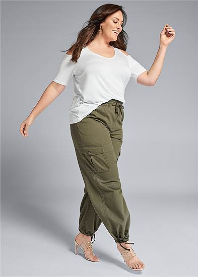Plus Size High Waisted Cargo Pants