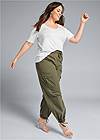 Front View High Waisted Cargo Pants