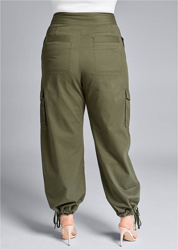 Back View High Waisted Cargo Pants