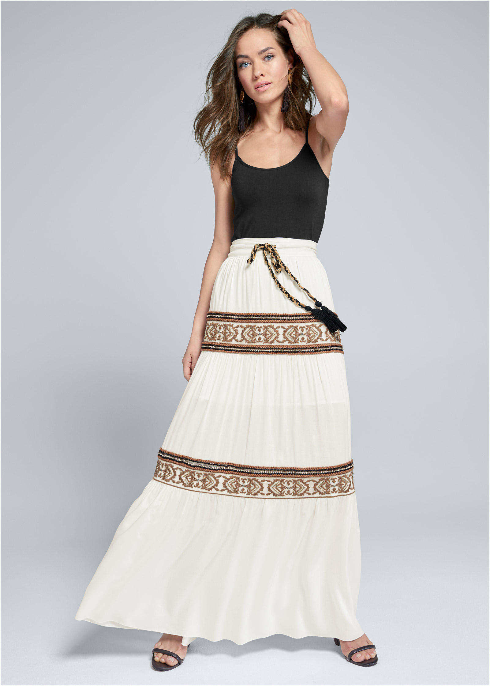 maxi embellished skirt