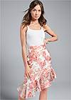 Cropped Front View Floral Skirt
