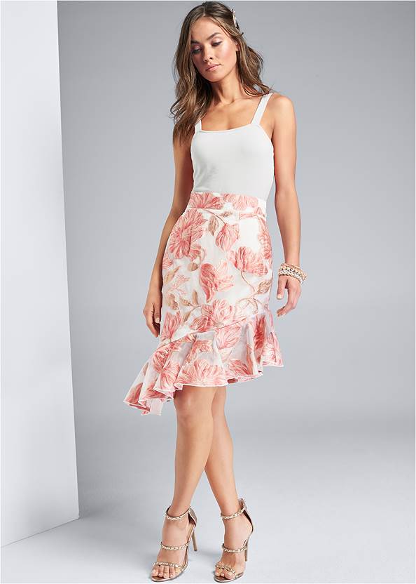Front View Floral Skirt