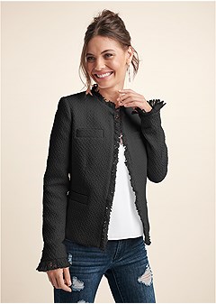 Tweed Jacket in Black | VENUS