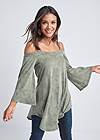 Front View Cold-Shoulder Tunic Top