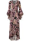 Alternate View Paisely Printed Wrap Dress