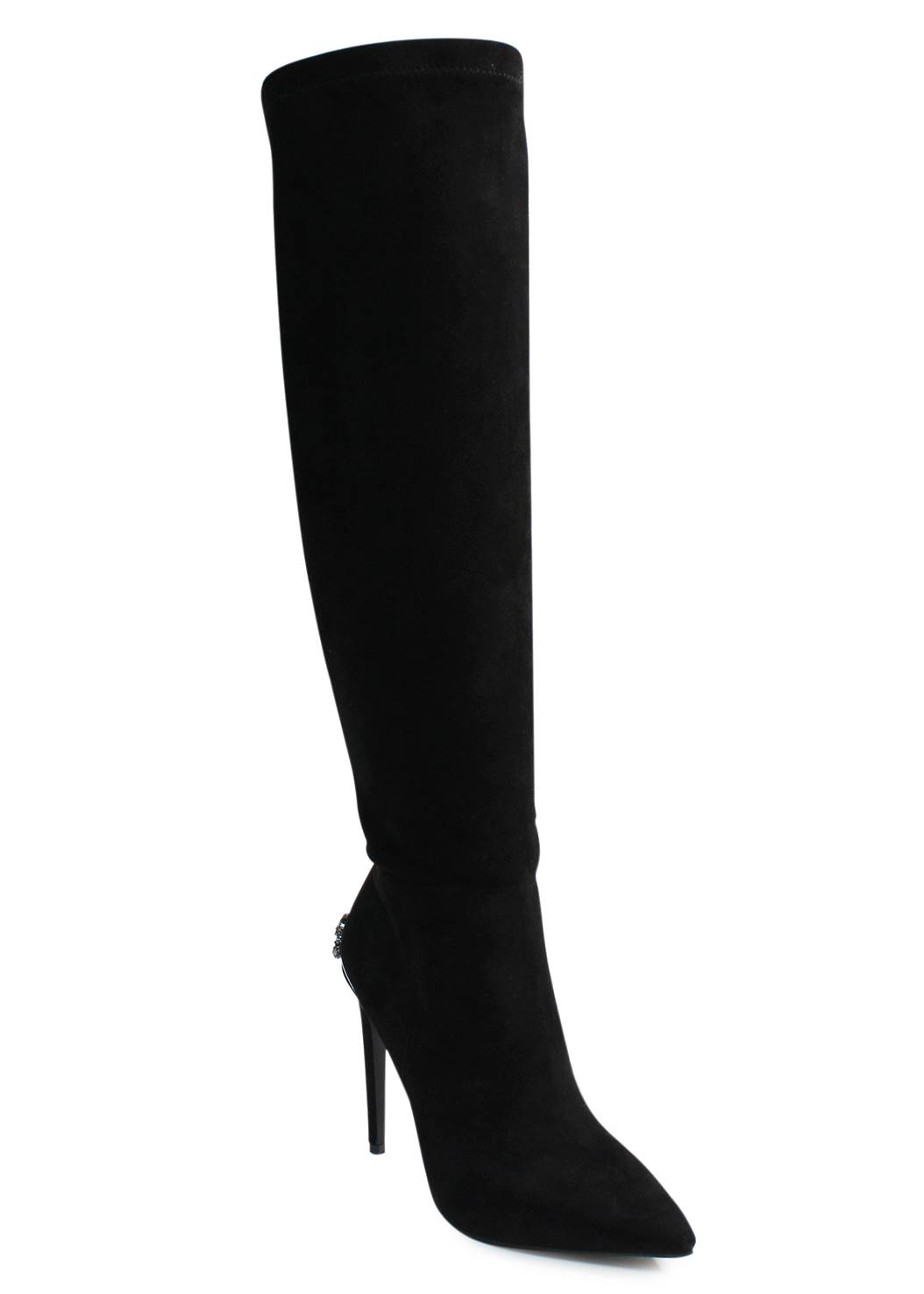 Heel Embellished Boot in Black | VENUS