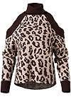 Alternate View Leopard Print Cold-Shoulder Sweater