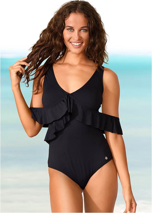 Alternate View Multiway Ruffled One-Piece