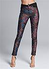 Waist down front view Brocade Skinny Jeans