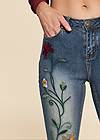 Detail  view Floral Embroidered Skinny Jeans