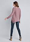 Back View Casual Waffle Knit Top