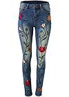 Ghost with background  view Floral Embroidered Skinny Jeans