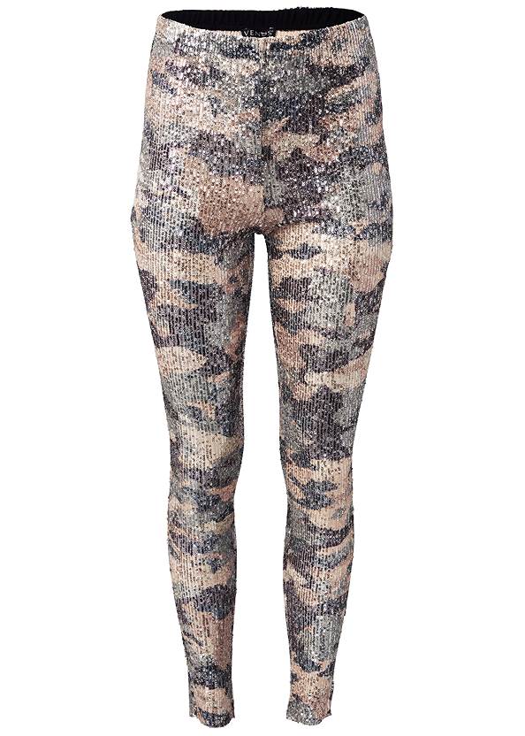 Ghost with background  view Sequin Camo Leggings