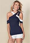 Cropped front view Color Block Top