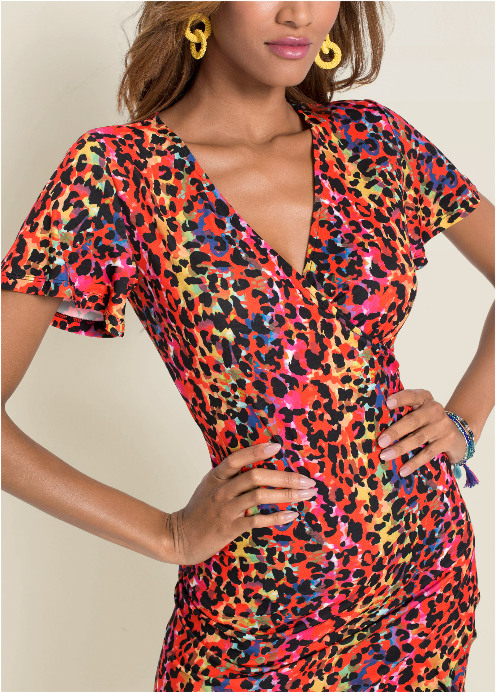 Leopard Printed Dress - Pink Multi | VENUS