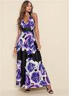 Cropped front view Floral Printed Long Dress