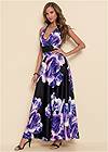 Ghost with background front view Floral Printed Long Dress