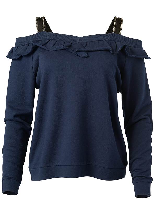 Ghost with background  view Ruffle Detail Sweatshirt