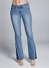 Front View Duo Tone Bootcut Jeans