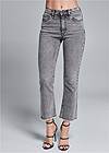 Front View Washed Kick Flare Jeans