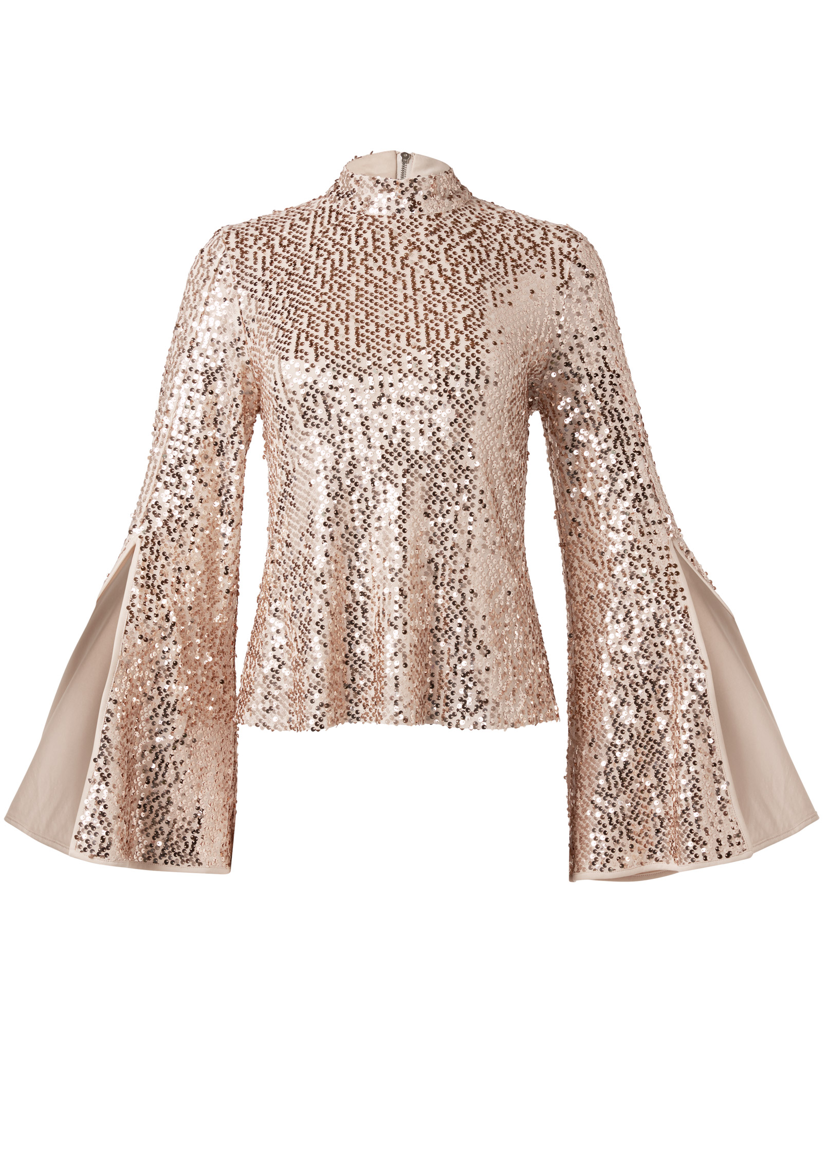 mock neck sequin top