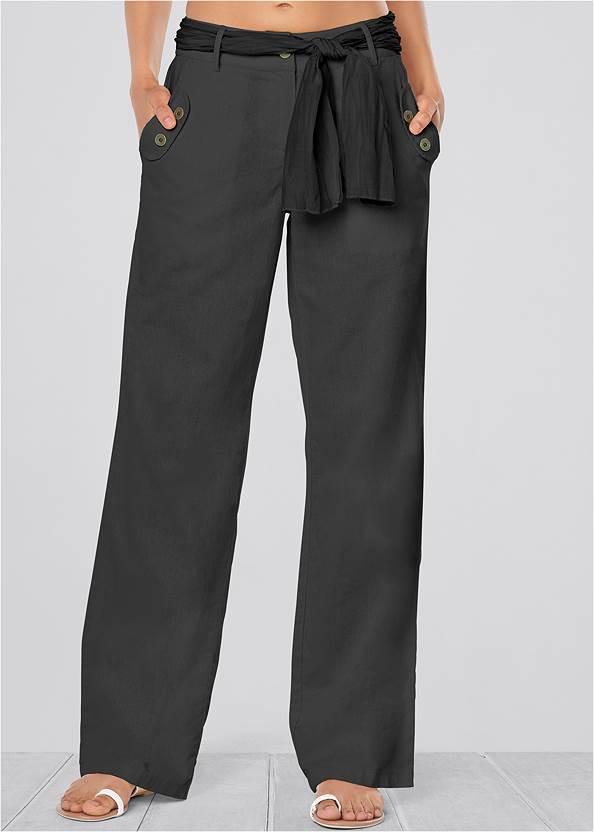 Alternate View Linen Belted Pants
