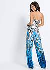Full back view Mixed Print Halter Jumpsuit