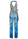 Ghost front view Mixed Print Halter Jumpsuit